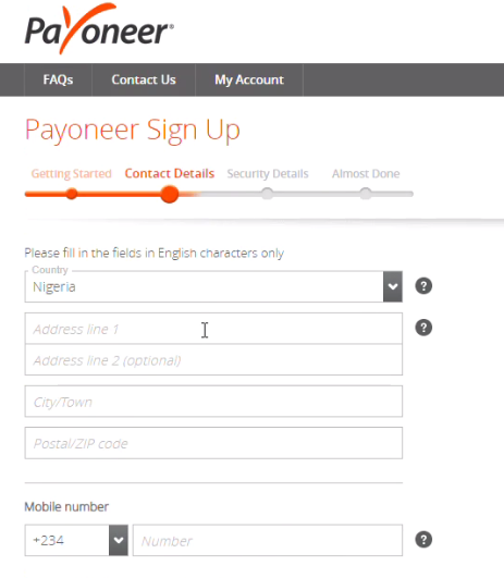 how to open a payoneer account